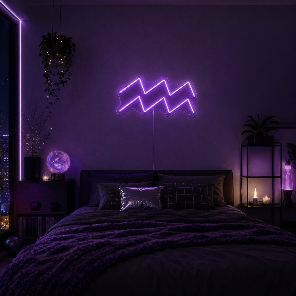 Aquarius liderou o sinal de néon - fabricado em Londres Zodiac Neon Signs