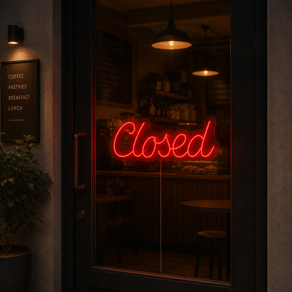 Geschlossenes LED -Neonschild - Hergestellt im London Restaurant Neon Schilder