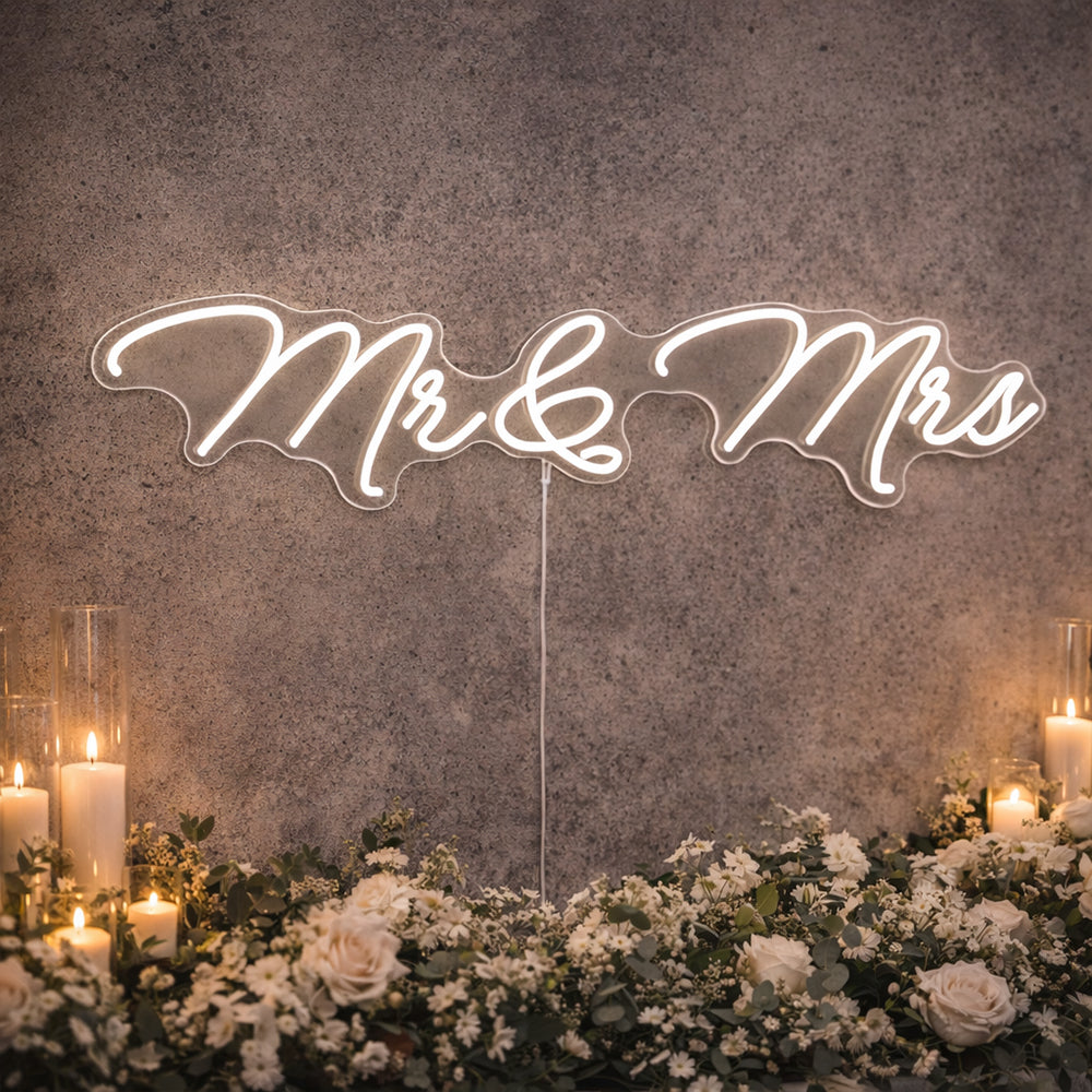 Mr & Mrs LED Neon Sign - Made in London Wedding Neon Signs