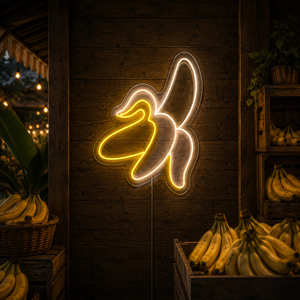 Bananen -LED -Neonschild - Hergestellt in London Food Restaurants Neon Schilder