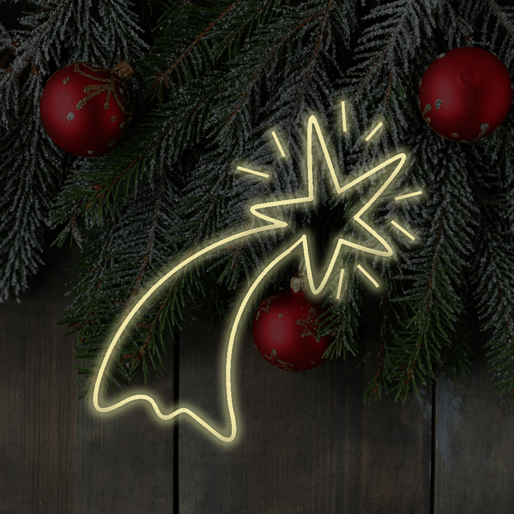 Letreiro de néon LED Bethlehem Star - Feito em Londres Sinais de néon de Natal - Planet Neon