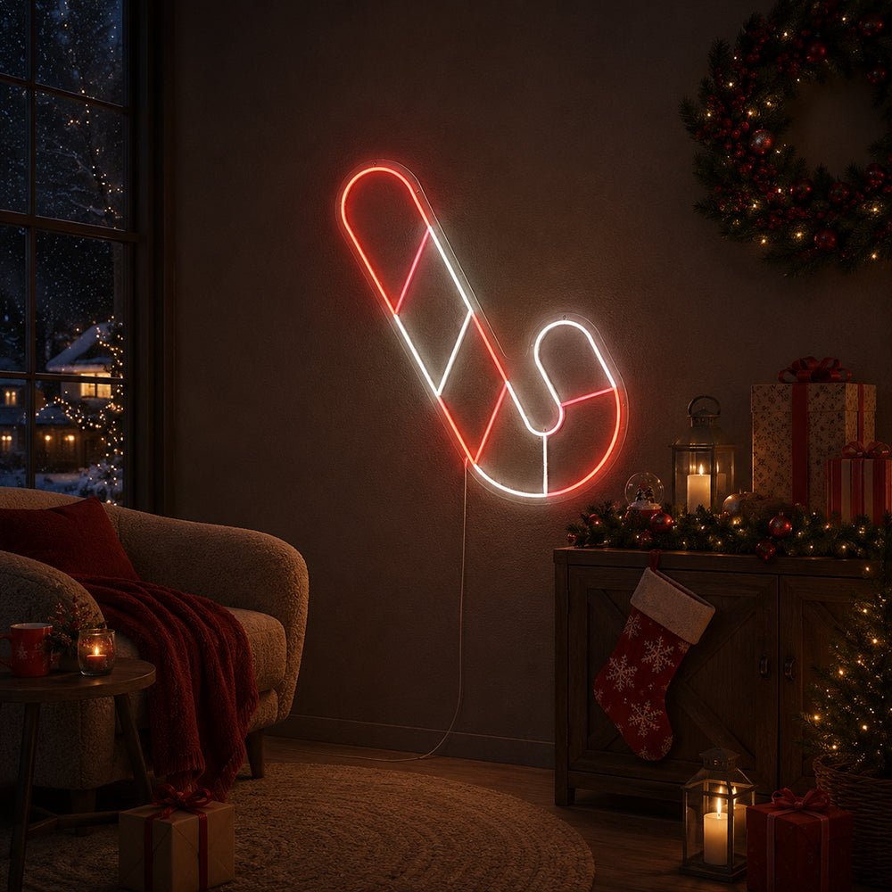 Weihnachts Süßigkeiten Cane LED -Neonschild - Made in London Sweets Neon Signs