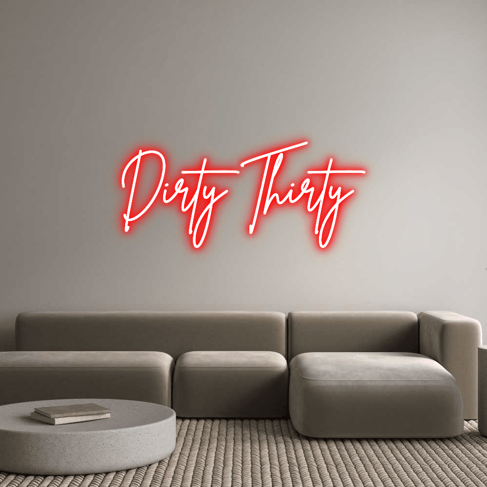Editor en línea de letreros de neón personalizados Dirty Thirty - Planet Neon