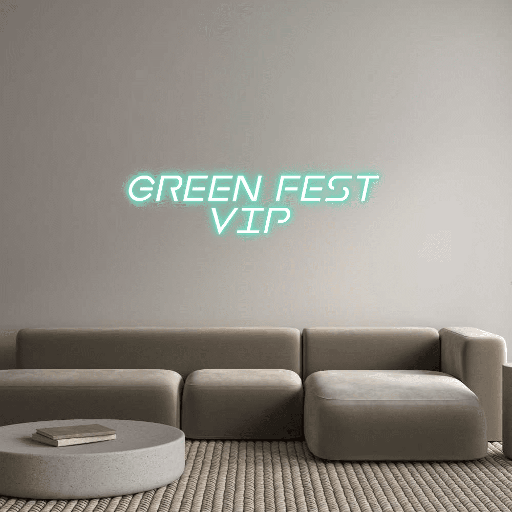 Editor en línea de letreros de neón personalizados Green Fest VIP - Planet Neon
