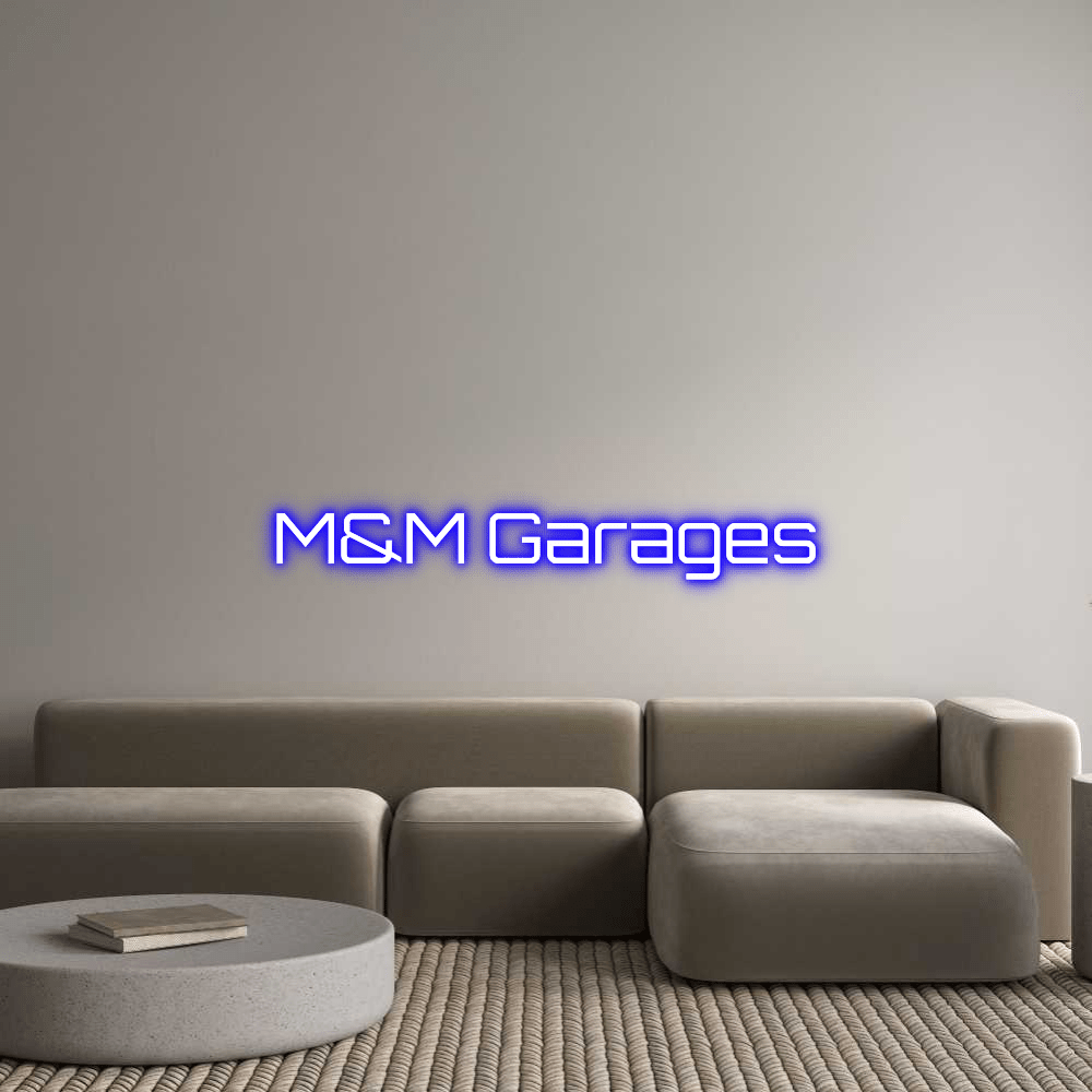 Editor en línea de letreros de neón personalizados M&M Garages - Planet Neon