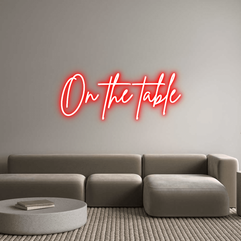 Editor en línea de letreros de neón personalizados sobre la mesa - Planet Neon