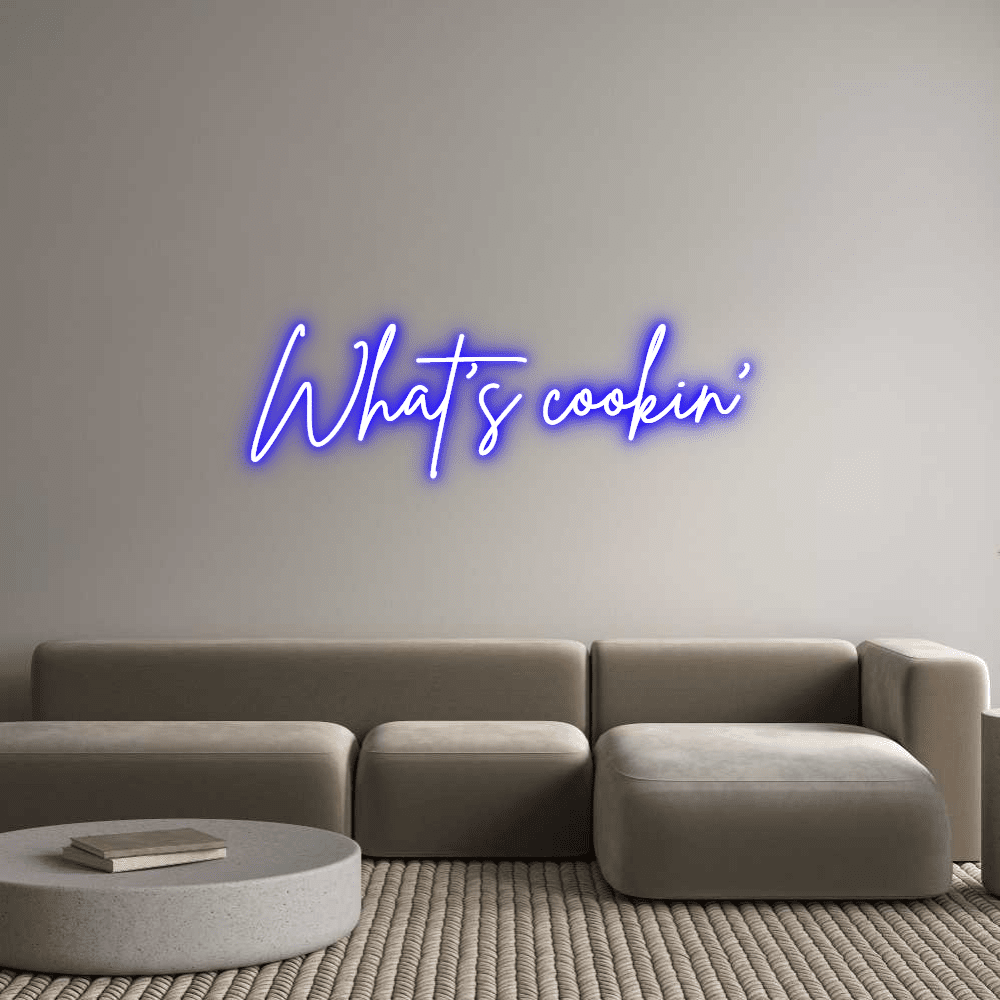 Editor en línea de letreros de neón personalizados Qué se está cocinando - Planet Neon
