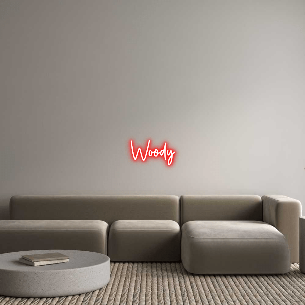 Editor en línea de letreros de neón personalizados Woody - Planet Neon
