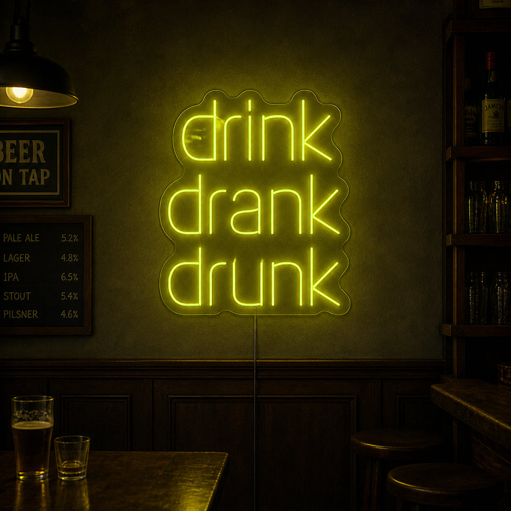 Bebida bebia bêbado liderado sinal de néon - Made in London Drinks Party Neon Signs