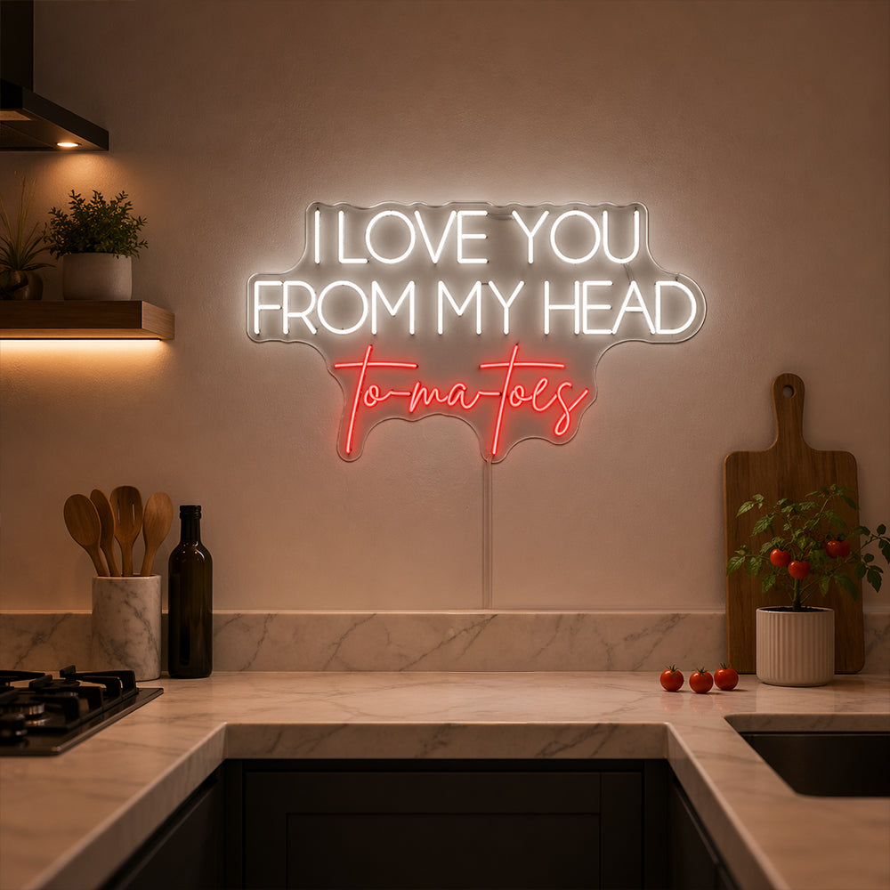 Eu te amo da minha cabeça a mano liderado por néon signo-planeta neon feito em letra de néon de Londres