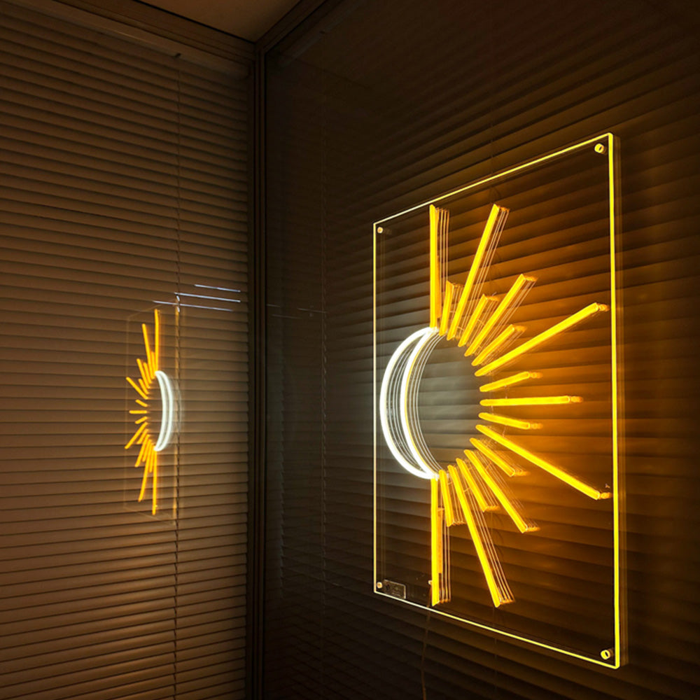Lua e Sun Sign Minimalistic LED NEON - Planet Neon feito em Sinais de Neon de Londres