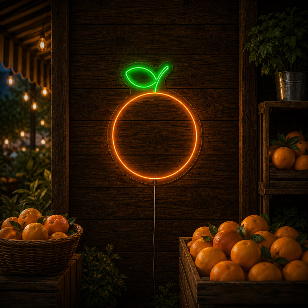 Orange Simple LED NEON SIGN - Made in London Food Restaurants Sinais de neon