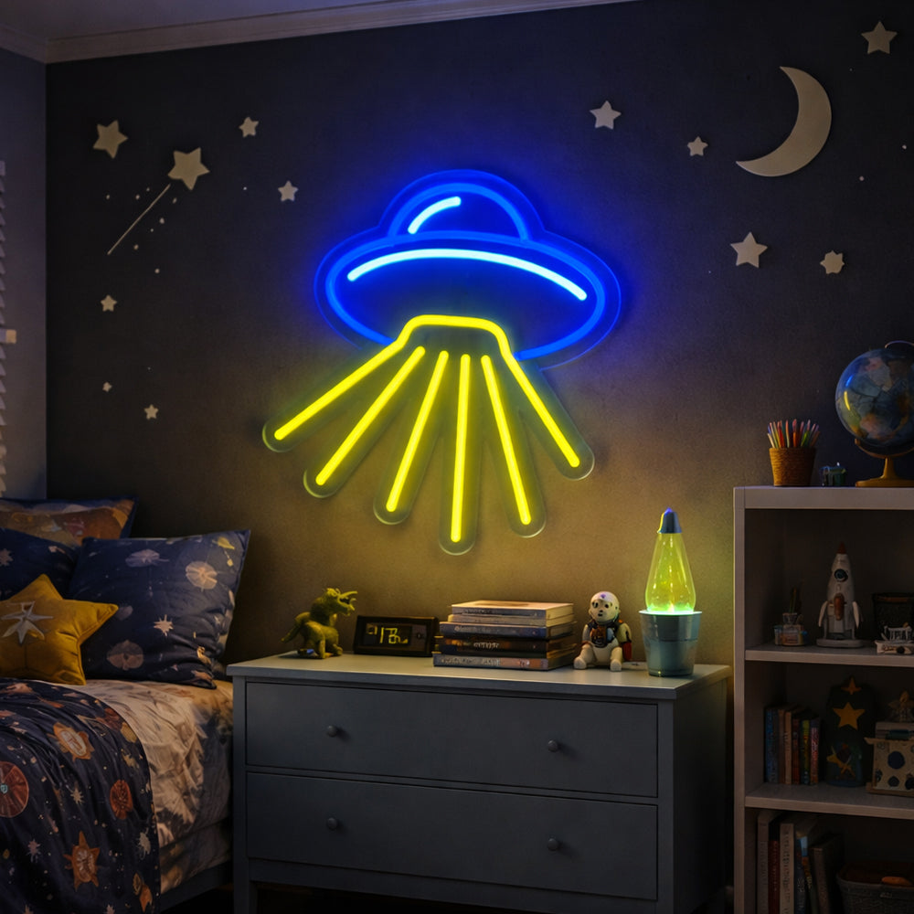 Spaceship førte neonskilt - Planet Neon lavet i London Neon Signs