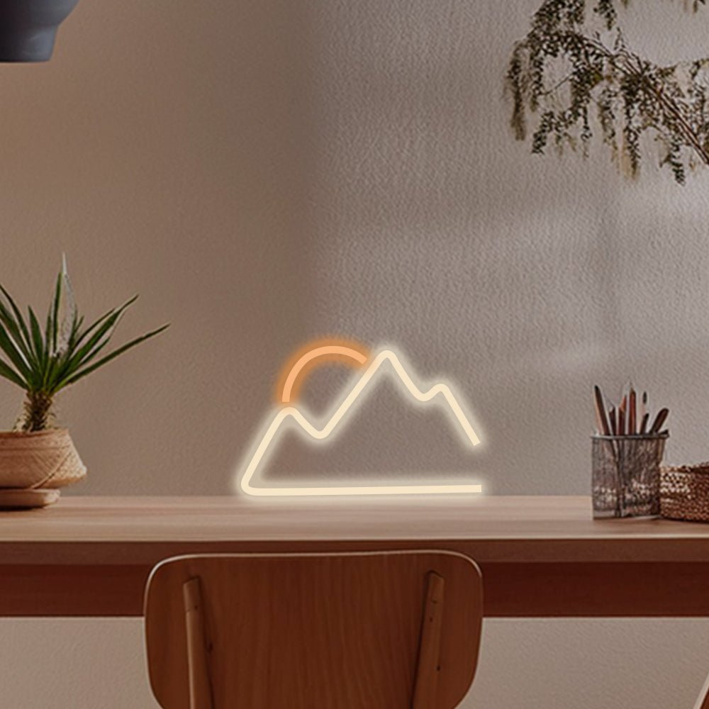 Sunset Mountain LED-Desktop-Leuchtreklame – Planet Neon Hergestellt in London Leuchtreklamen – Planet Neon