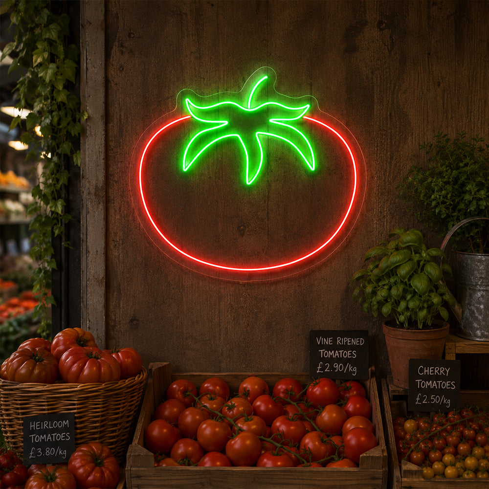 Signo de neon liderado pelo tomate - Made in London Food Restaurants Sinais de neon