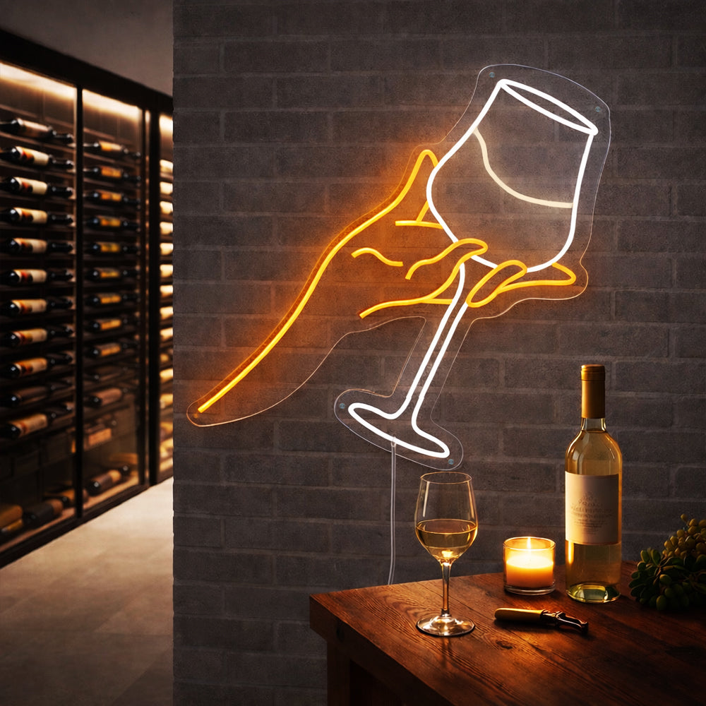 Letreiro de néon LED para taça de vinho - letreiros de néon LED feitos em Londres