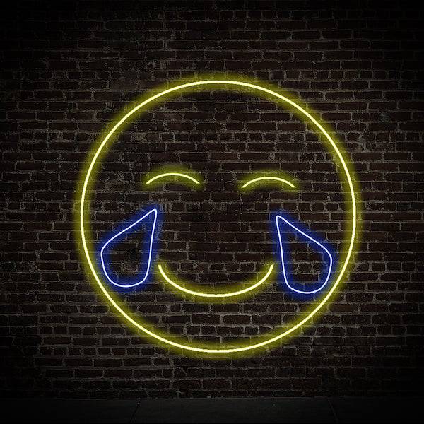 Letreiro de néon LED Lágrimas de Alegria - Fabricado em Londres Sinais de néon Emoji - Planet Neon