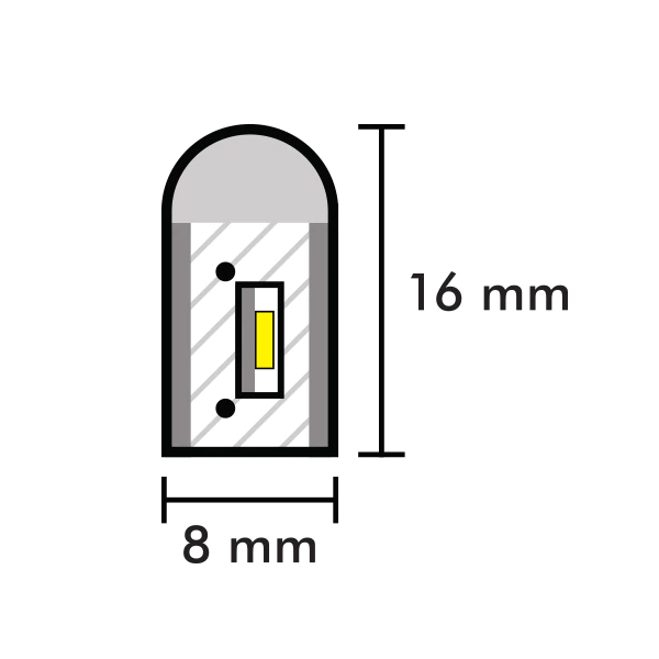 Fita de luz 8x16mm