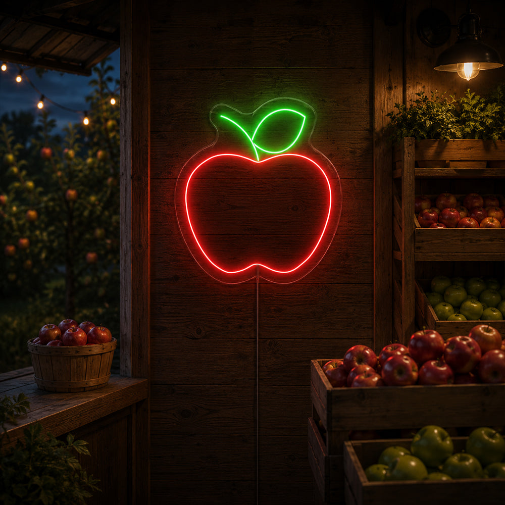 Apple liderou o sinal de néon - Made in London Food Restaurants Sinais de neon