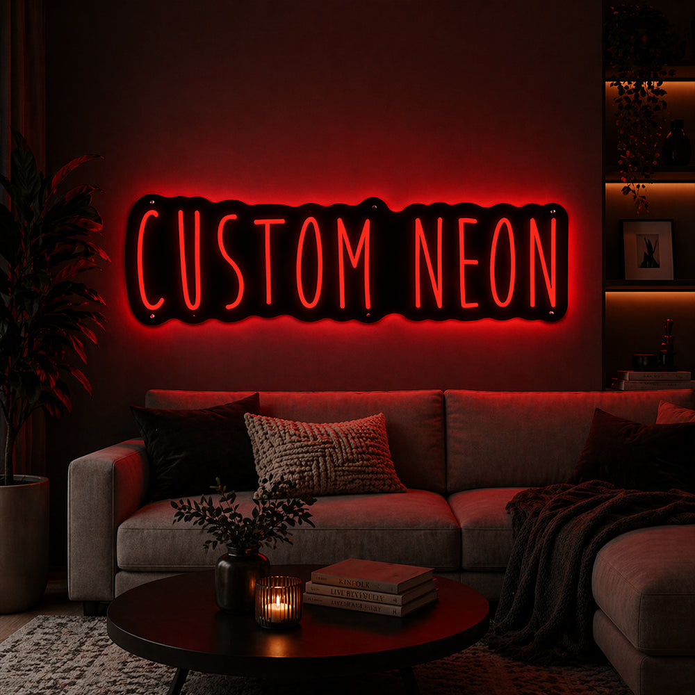 Tilpasset bakbelyst LED-lysskilt - Online Editor - Laget i London - Lag ditt eget design