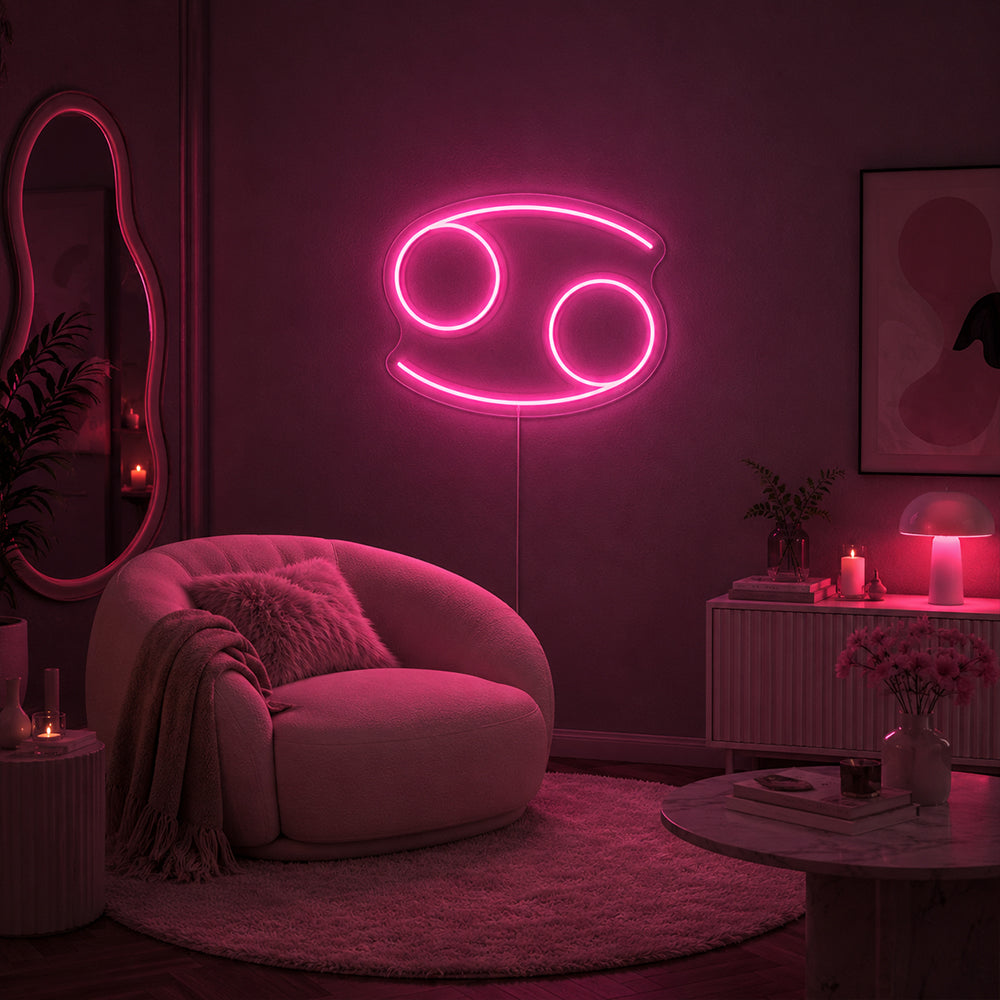 Câncer Liderado Sign Néon - Made in London Zodiac Neon Signs