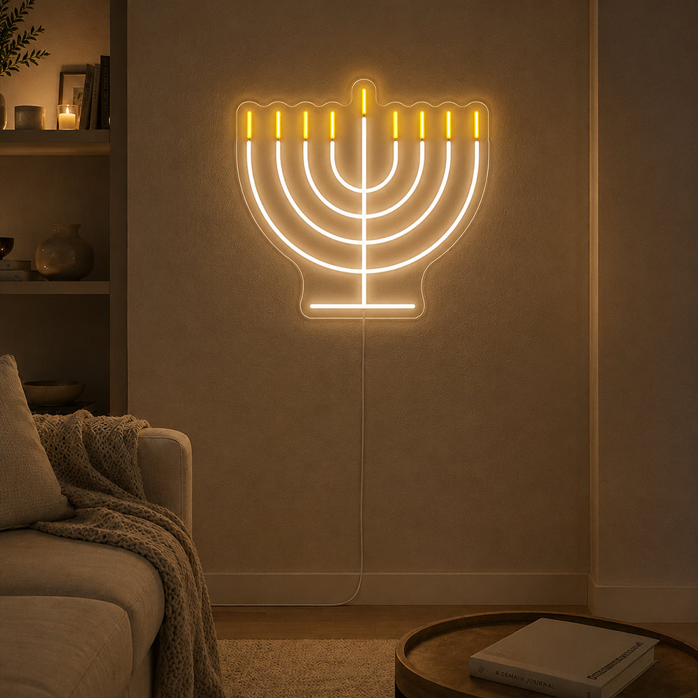 Hanukkah lideró el letrero de neón - Hecho en Londres Decoration Neon Signs
