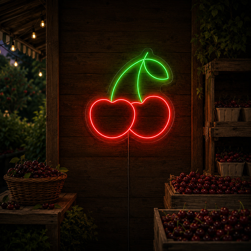 Cereries liderou o sinal de néon - Made in London Food Restaurants Sinais de neon