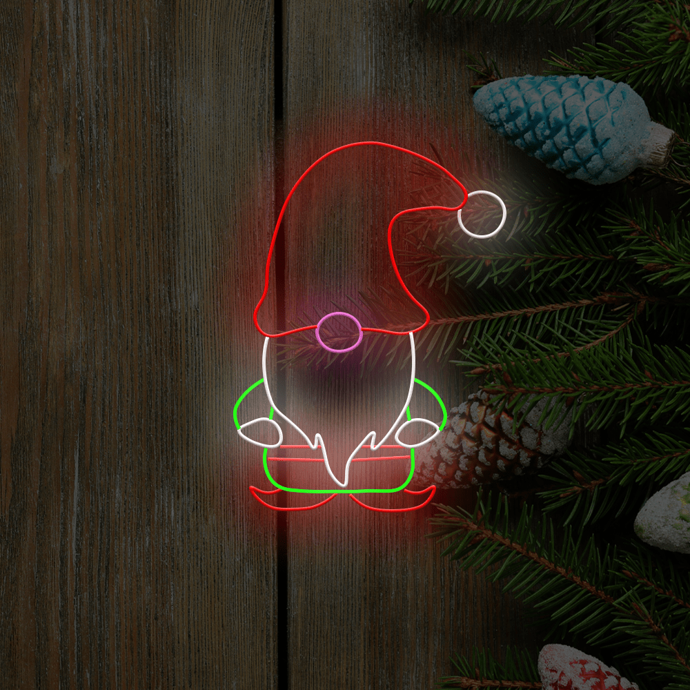 Placa de néon LED Gnomo de Natal - Placas de néon feitas em Londres - Planet Neon