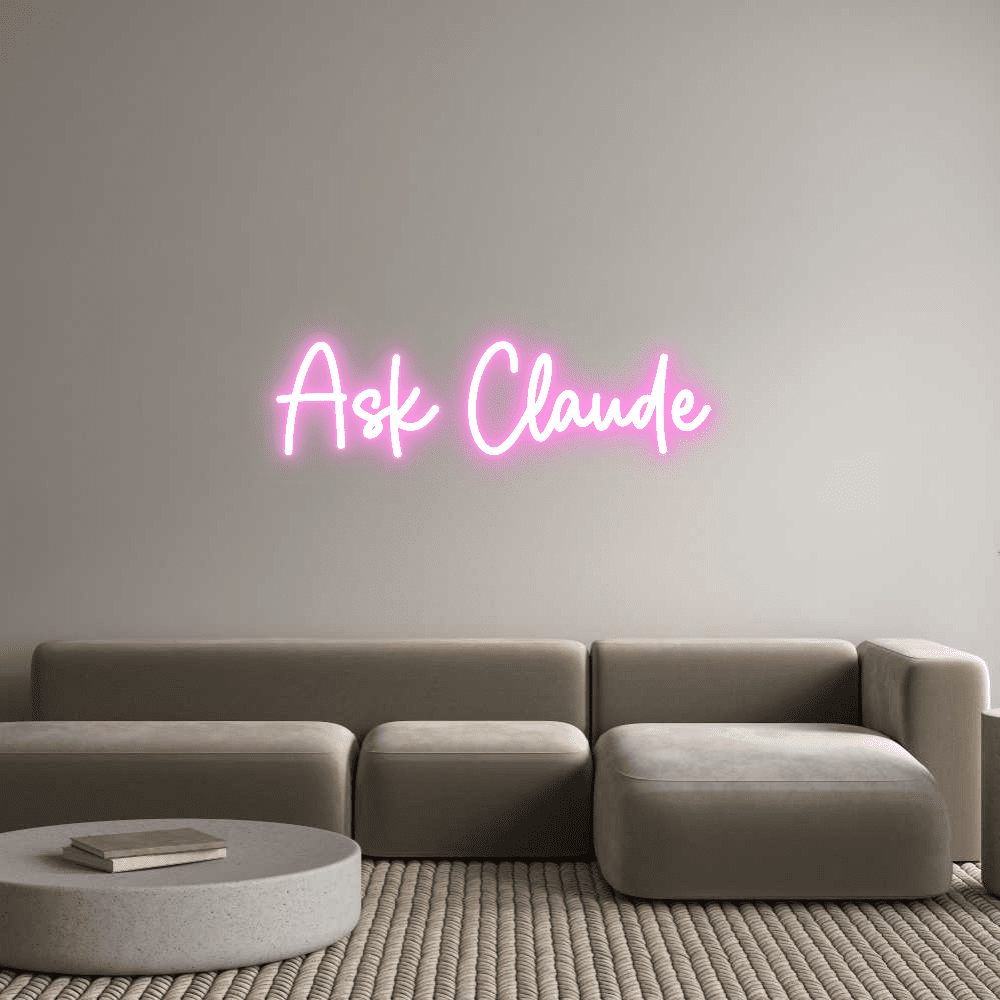 Editor en línea de letreros de neón personalizados Pregúntele a Claude - Planet Neon