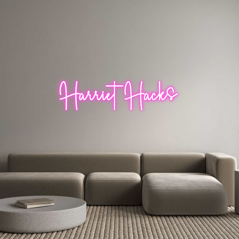 Editor en línea de letreros de neón personalizados Harriet Hacks - Planet Neon