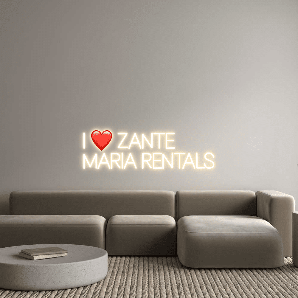 Editor en línea de letreros de neón personalizados I ❤️ ZANTE MARI... - Planeta Neón