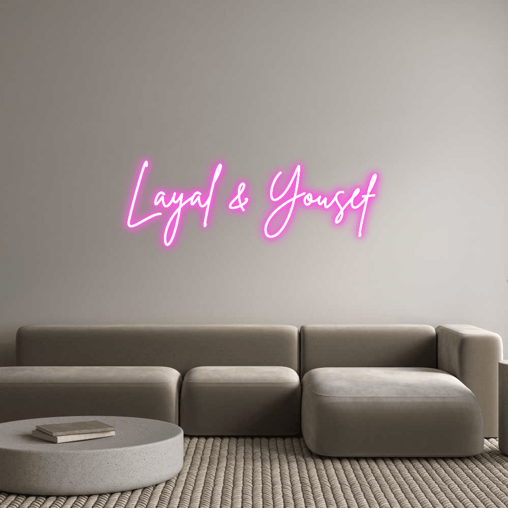 Editor en línea de letreros de neón personalizados Layal & Yousef - Planet Neon