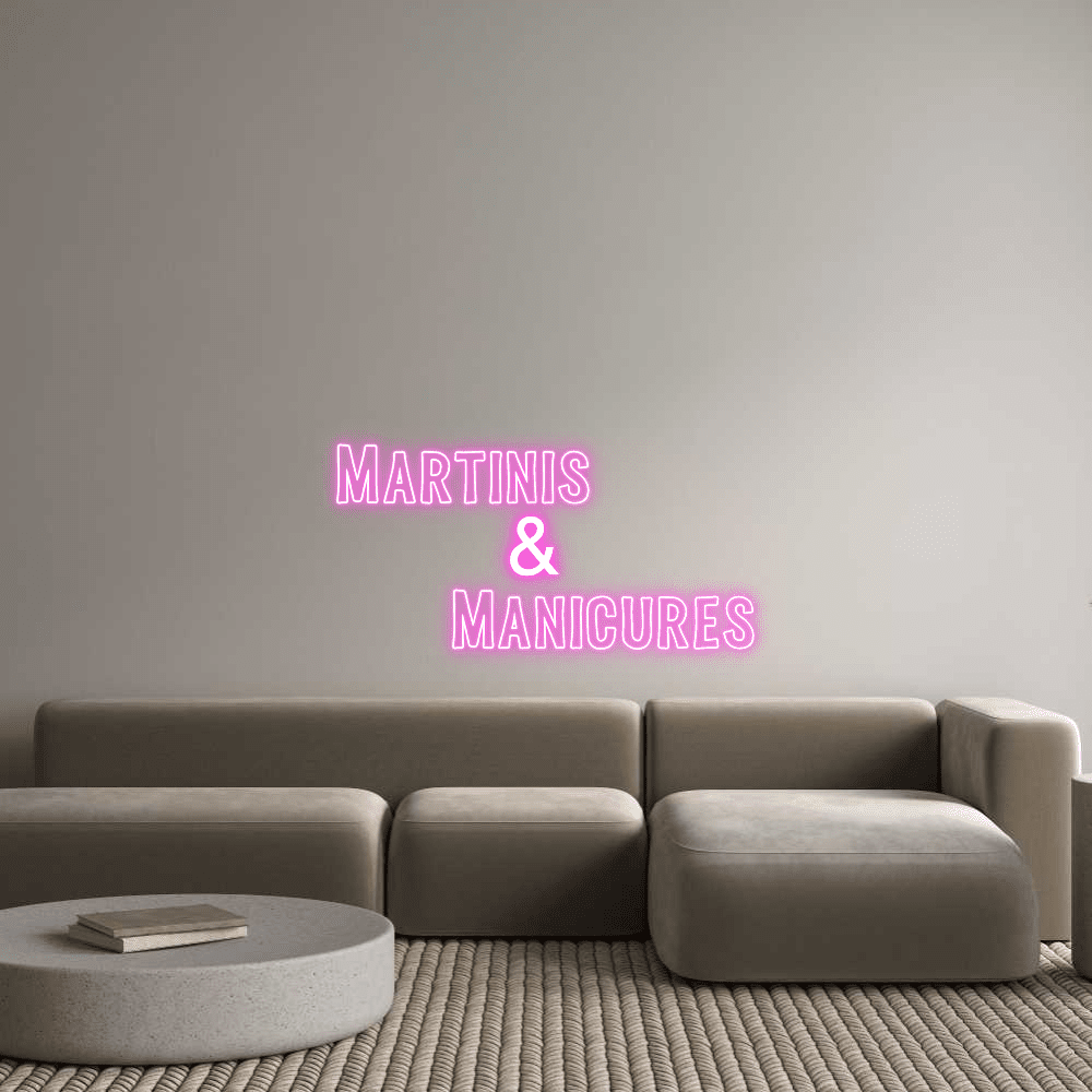 Editor en línea de letreros de neón personalizados Martinis & Mani... - Planet Neon