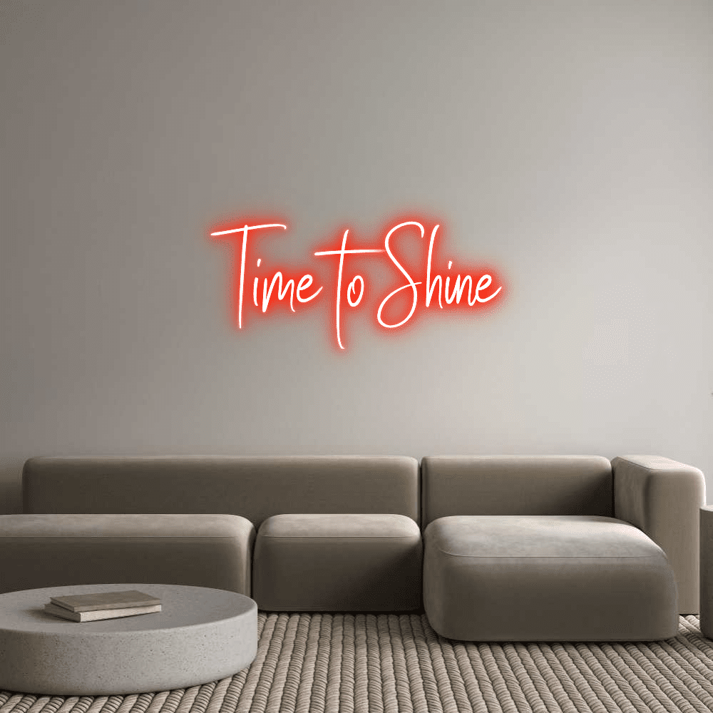 Editor en línea de letreros de neón personalizados Time to Shine - Planet Neon