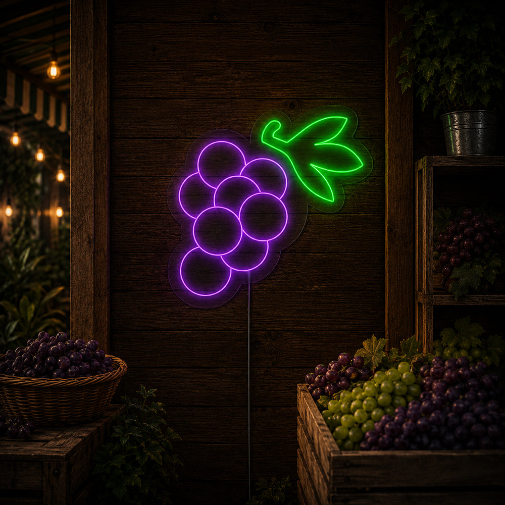 Trauben führte Neonschild - Hergestellt in London Food Restaurants Neon Schilder