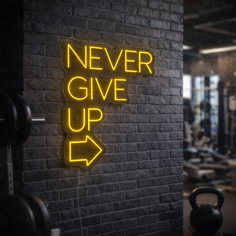 Nunca desista de led Sign de neon - Made in London Inspirational Neon Sinais