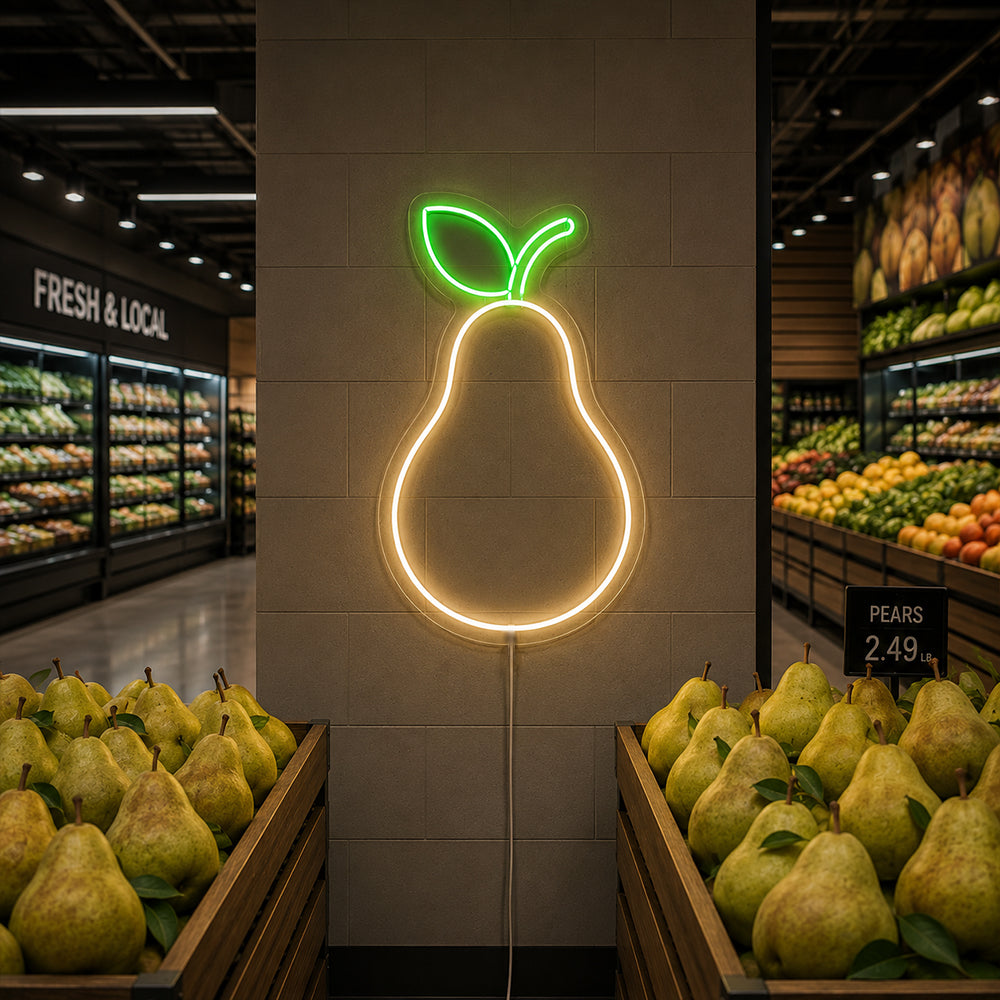 PEAR LED NEON SIGN - Made in London Food Restaurants Sinais de neon