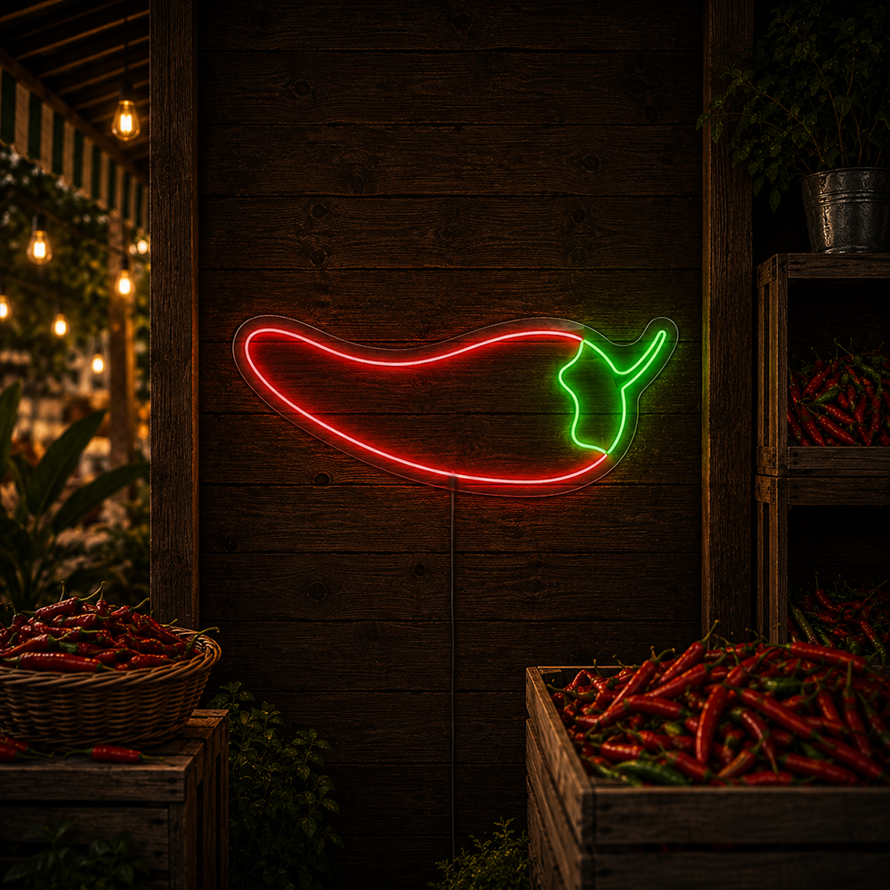 Chili Pepper LED -Neonschild - Hergestellt in London Food Restaurants Neonschilder
