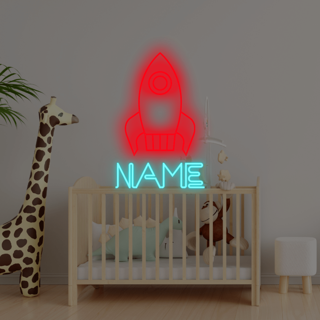 Sinal de néon LED personalizado da parte do foguete - Planet Neon