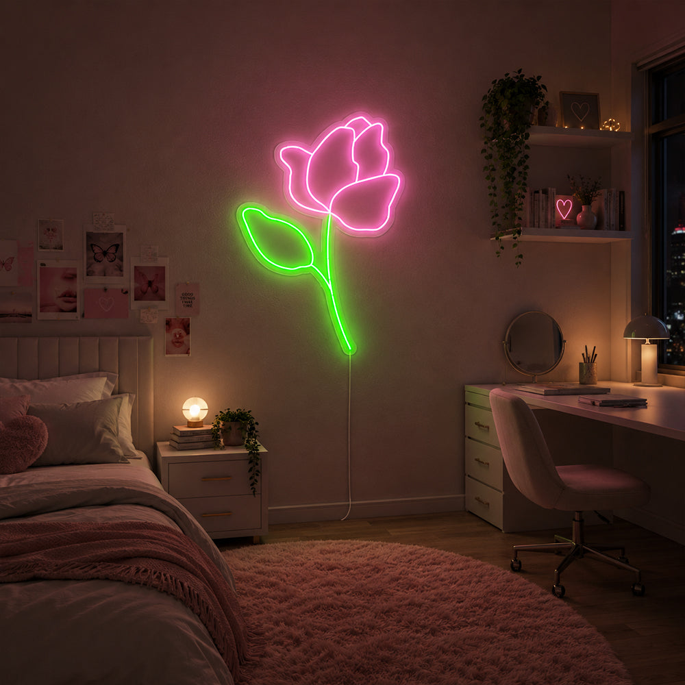 Rose Blume LED -Neonzeichen - Planet Neon in London Neon Zeichen gemacht