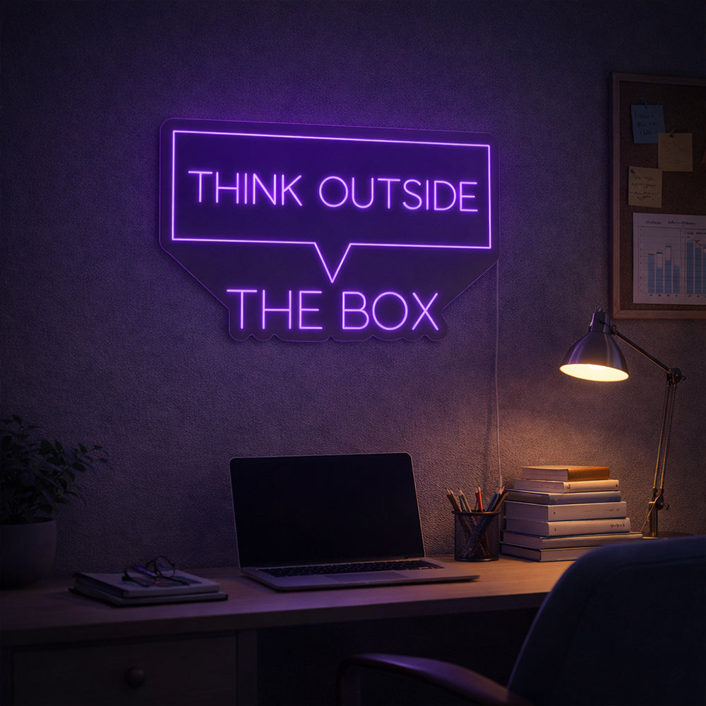 Pense fora da caixa LED NEON SIGN - Made in London Inspirational Neon Sinais