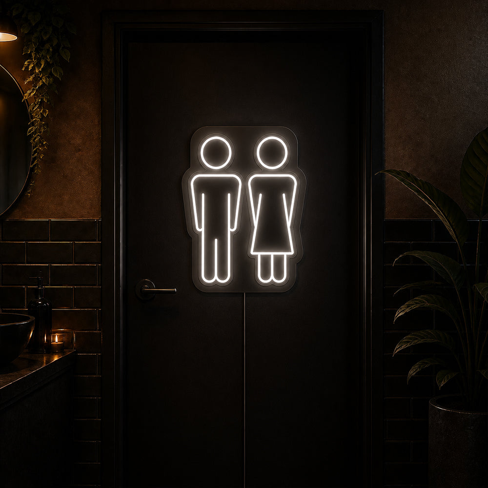 Unisex Toilette -LED -Neonschild - Hergestellt in London Badezimmer Neonschilder