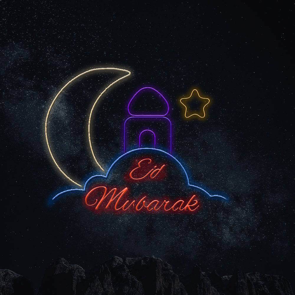 Placa de néon LED Eid Mubarak - Planet Neon feita em Londres Placas de néon - Planet Neon